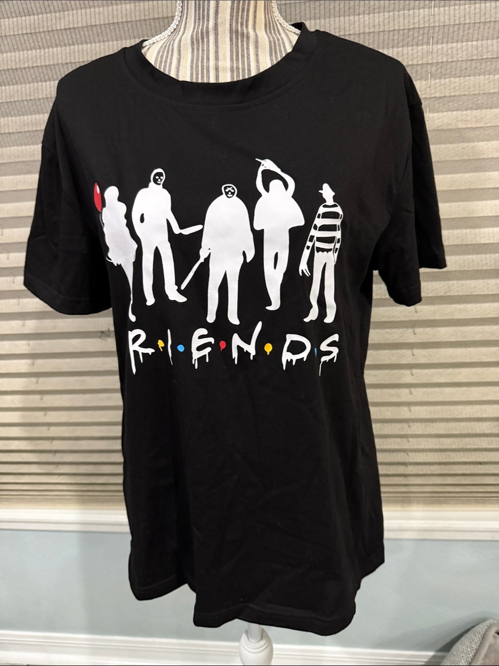 Black Graphic Horror Characters Short Sleeve T-Shirt